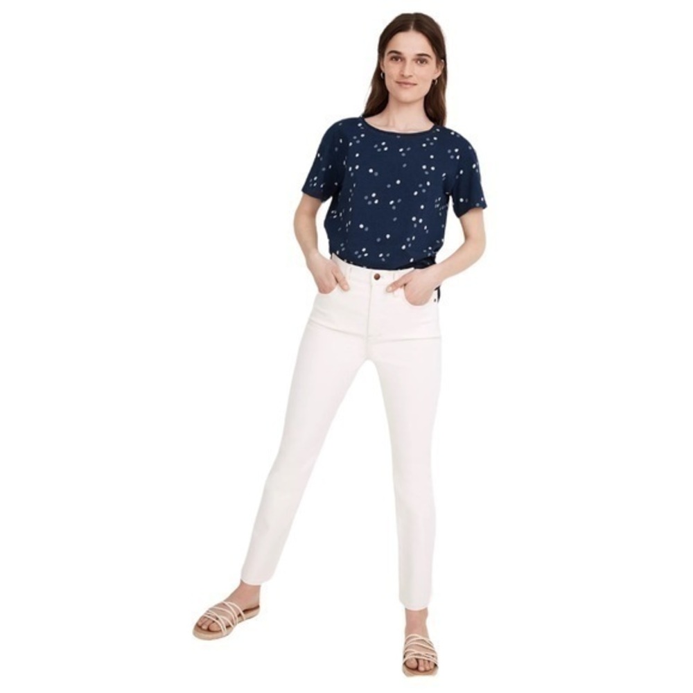 Madewell Softfade Cotton Oversized Tee in Indigo Dot Blue Size S